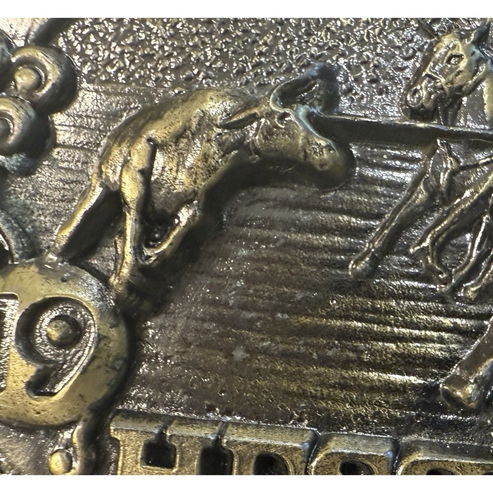 1980 Hesston National Finals Rodeo Belt Buckle NFR Brass Vintage - Picture 6 of 12